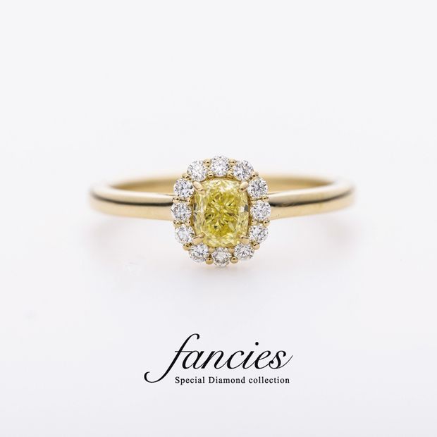 【BRIDGE ANTWERP BRILLIANT GALLERY(ブリッジ・アントワープ・ブリリアント・ギャラリー)】Fancy Intense Yellow Diamond(0.586ct) Ring