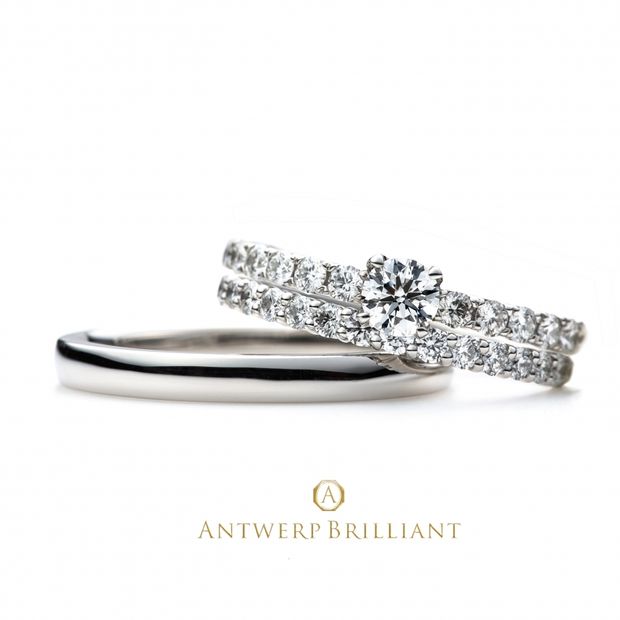 【BRIDGE ANTWERP BRILLIANT GALLERY(ブリッジ・アントワープ・ブリリアント・ギャラリー)】“D Line Star” Diamond Harf Eternity Wedding Band Ring ”ディーライン スター” ウエディングバンド
