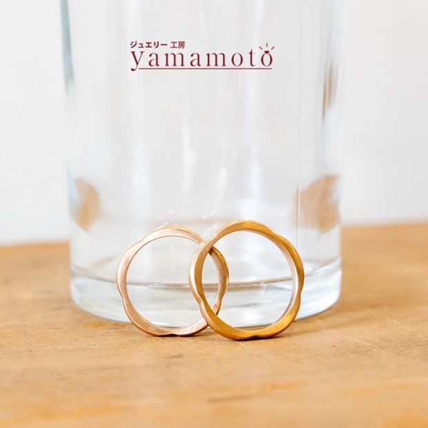 【ジュエリー工房 YAMAMOTO】【花びらのカタチをイメージして作成、5petals（5プランツ）】リングを外した時、可愛いシルエットが嬉しい。1日を終えて指輪を外した時に癒される。