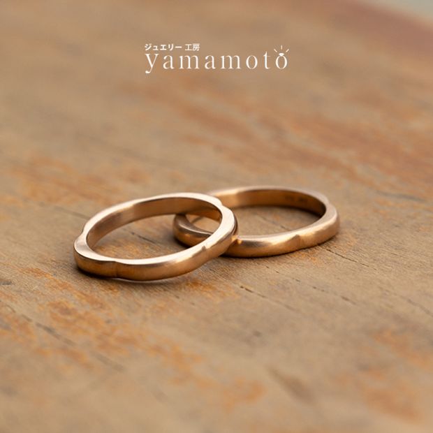 【ジュエリー工房 YAMAMOTO】【花びらのカタチをイメージして作成、5petals（5プランツ）】リングを外した時、可愛いシルエットが嬉しい。1日を終えて指輪を外した時に癒される。