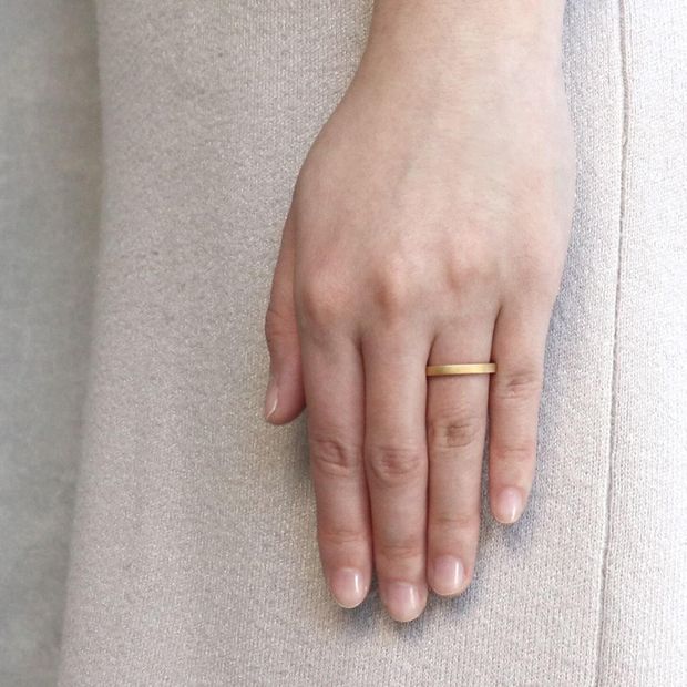 【鶴(mikoto)】【18TE-015】つや消しのシンプルな平打ち結婚指輪