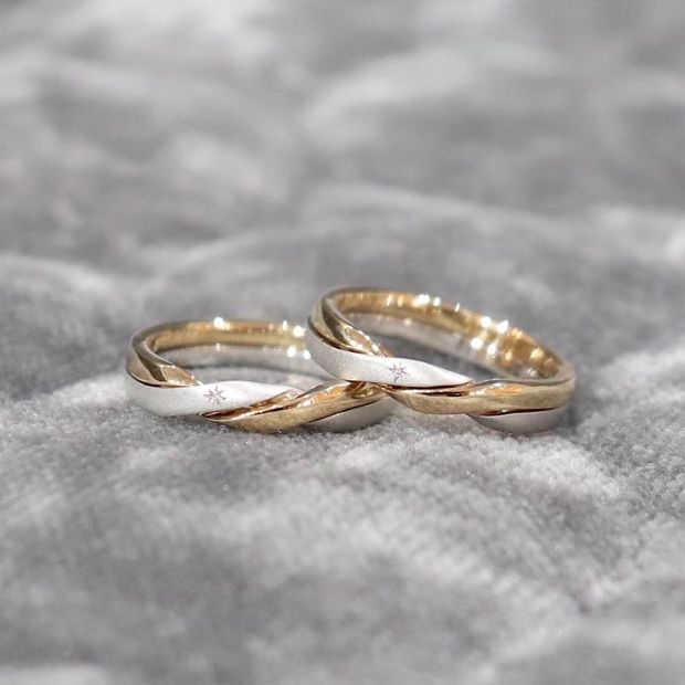 【鶴(mikoto)】【ギメルリング（18MA-025）】おふたりがひとつの家族になることをイメージしたリング