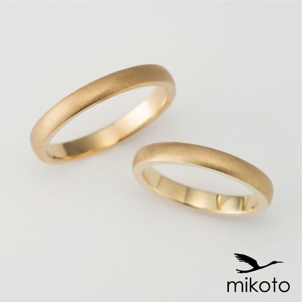 【鶴(mikoto)】【18TE-018】マット（艶消し）テクスチャーのシンプルな結婚指輪