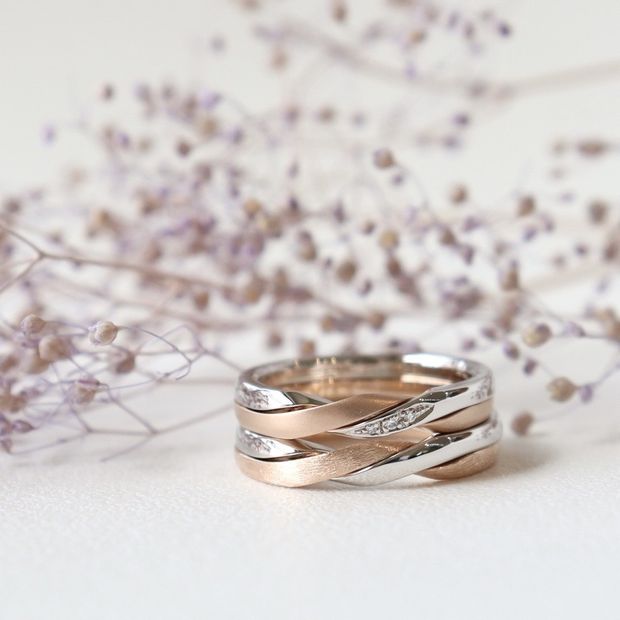 【鶴(mikoto)】【ギメルリング（18MA-025）】おふたりがひとつの家族になることをイメージしたリング