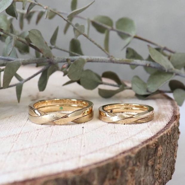 【鶴(mikoto)】【ギメルリング（18MA-025）】おふたりがひとつの家族になることをイメージしたリング