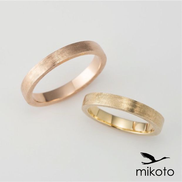 【鶴(mikoto)】【18TE-013】繊細な彫りデザインが上品なオーダーメイドの結婚指輪