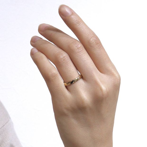 【鶴(mikoto)】【18MA-007（鍛造）】鏡面仕上げが美しい平甲丸フォルムの鍛造製法の結婚指輪