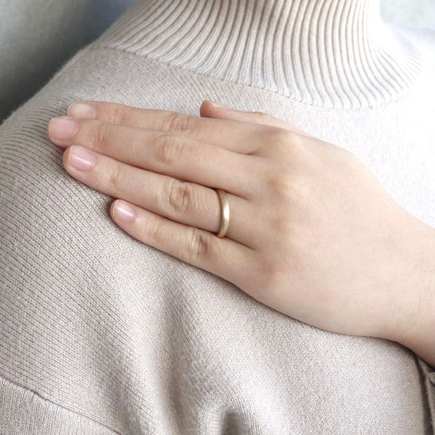 【鶴(mikoto)】【18TE-016】マット加工を施した甲丸ストレートの結婚指輪
