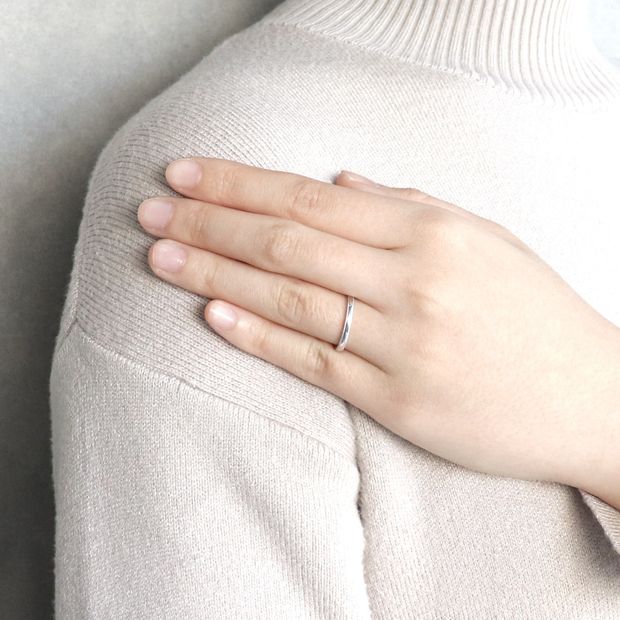 【鶴(mikoto)】【19TE-024】ミルグレイン（ミル打ち）を施したプラチナの結婚指輪