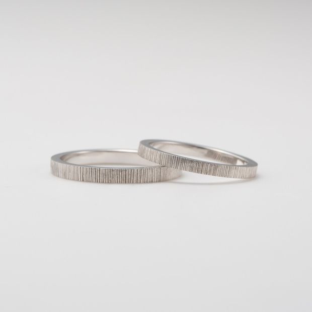 【鶴(mikoto)】【18TE-001】タガネ彫りを施した職人の手仕事が魅せる国産の結婚指輪