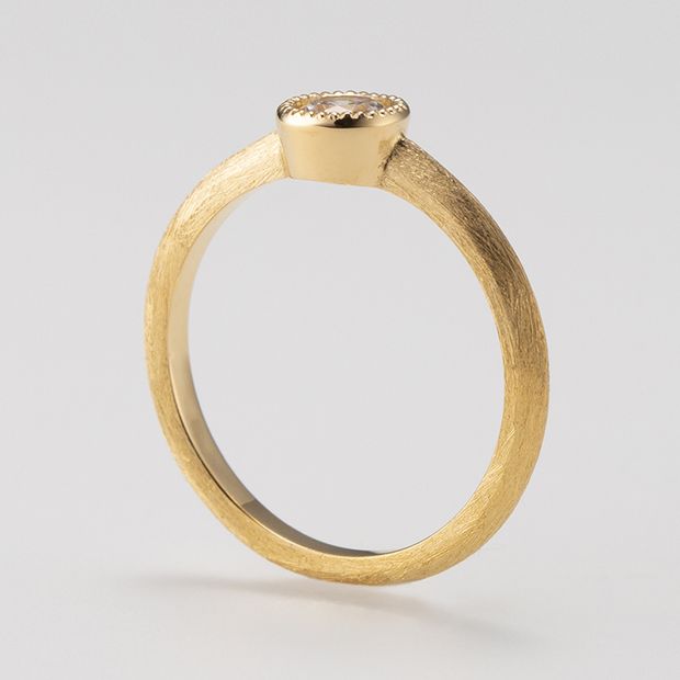 【鶴(mikoto)】【22EN-019】ミルグレインをあしらったビンテージ風の婚約指輪