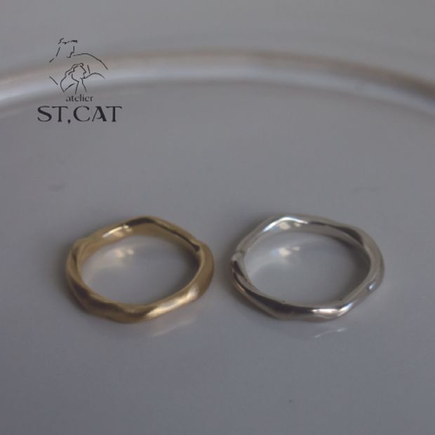 【atelier ST, CAT(アトリエ エスティーキャット)】抽象的にねじれたフォルム【オーダー結婚指輪】Fauvisme