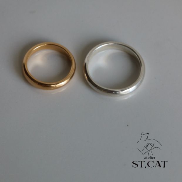【atelier ST, CAT(アトリエ エスティーキャット)】ラフなデッサンを思わせる洗練の輪【オーダー結婚指輪】Drawing