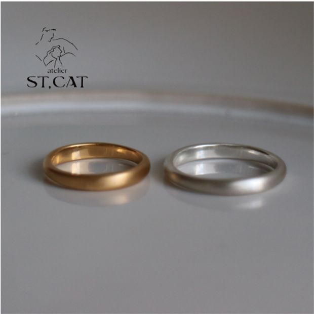 【atelier ST, CAT(アトリエ エスティーキャット)】画家によるスケッチのような歪み【オーダー結婚指輪】Sketch