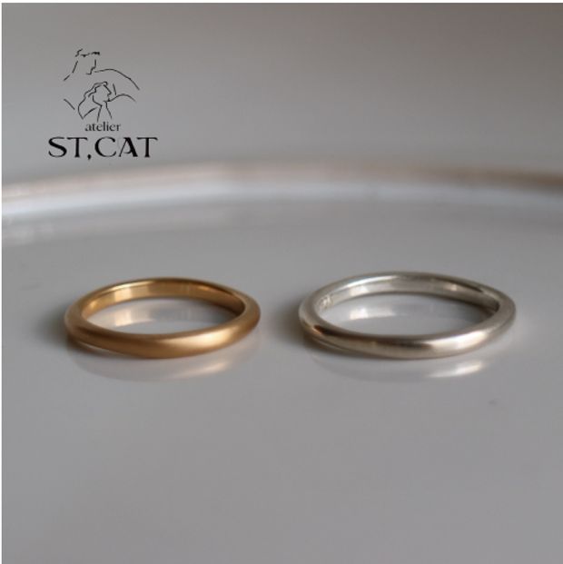 【atelier ST, CAT(アトリエ エスティーキャット)】ラフなデッサンを思わせる洗練の輪【オーダー結婚指輪】Dessin