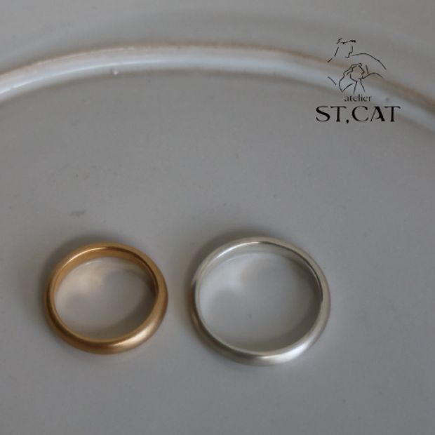 【atelier ST, CAT(アトリエ エスティーキャット)】画家によるスケッチのような歪み【オーダー結婚指輪】Sketch