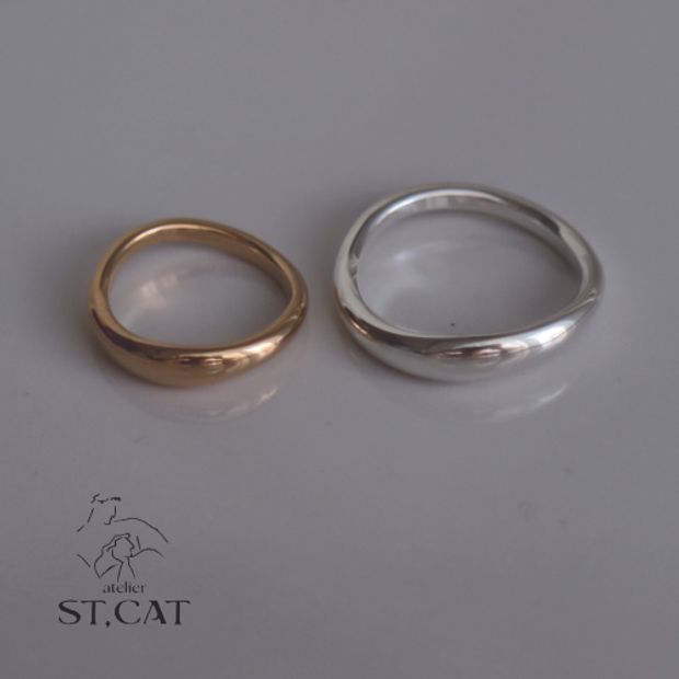 【atelier ST, CAT(アトリエ エスティーキャット)】美しい曲線を描くひねりデザイン【オーダー結婚指輪】Trso