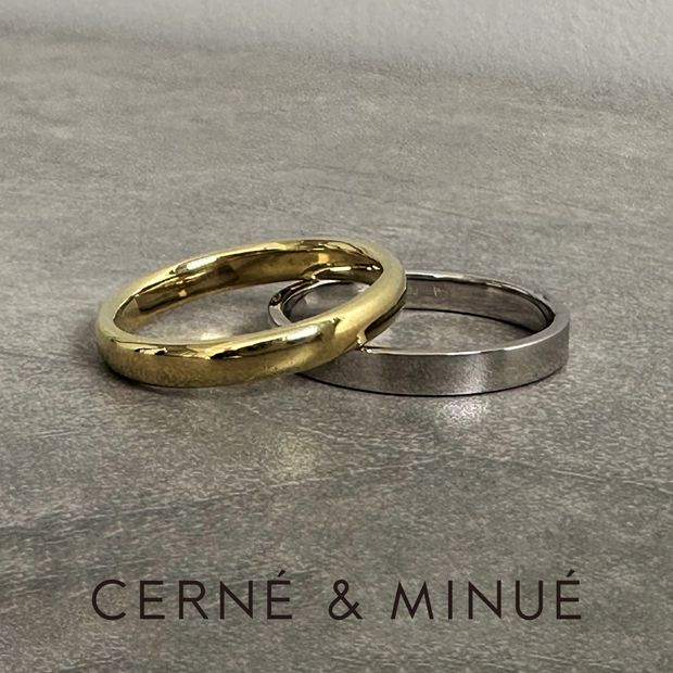 【CERN&Eacute;＆MINU&Eacute; by BIJOUPIKO(セルネとミヌエ バイ ビジュピコ)】手作り結婚指輪（Pt950, K18YG／鏡面）~ 経験豊富な職人がマンツーマンでサポート ~
