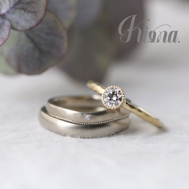 【atelier Kiona(アトリエキオナ)】【オーダーメイド】私らしくカジュアルに！マットでナチュラルに仕上げたセットリング