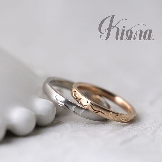 【atelier Kiona(アトリエキオナ)】【オーダーメイド】彫り模様が美しい！背泳ぎがテーマの彫り模様★