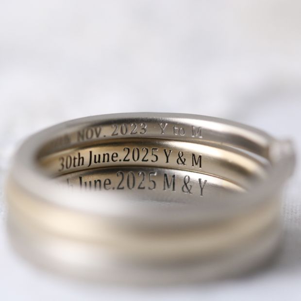 【atelier Kiona(アトリエキオナ)】【オーダーメイド】キャンドルがモチーフ♪優しい色合いのコンビネーションセットリング