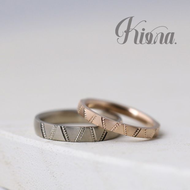 【atelier Kiona(アトリエキオナ)】【オーダーメイド】アンティークなのにポップ！お洒落でかわいい結婚指輪♪