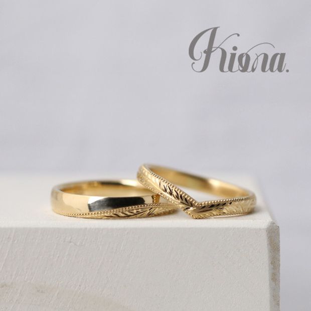 【atelier Kiona(アトリエキオナ)】【オーダーメイド】彫模様がカッコ良い！アンティーク感満載の20金リング