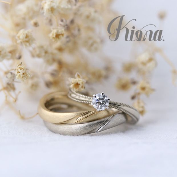 【atelier Kiona(アトリエキオナ)】【オーダーメイド】ミルグレインが可愛いホワイトゴールドの絶妙な色合い