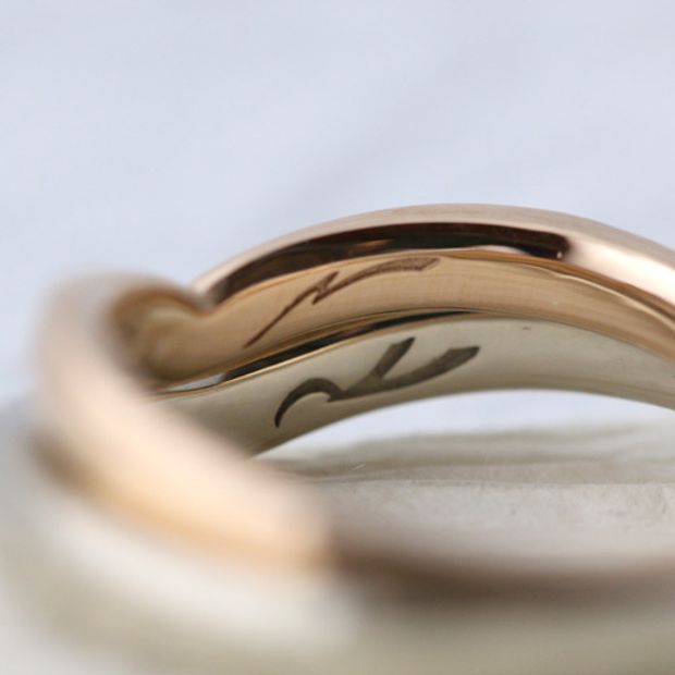 【atelier Kiona(アトリエキオナ)】【オーダーメイド】お名前に因み鹿がテーマの結婚指輪！ツチメを生かしたデザイン♪