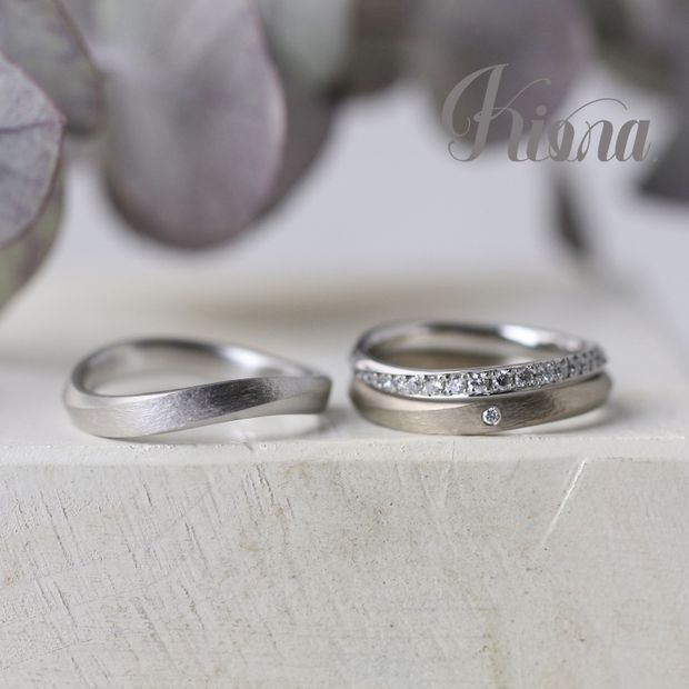 【atelier Kiona(アトリエキオナ)】【オーダーメイド】ハーフエタニティーの重ね付け♪ なるべくたくさん身に付けたいという女性の気持ちを叶えるデザイン。