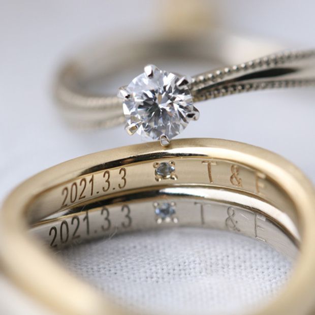 【atelier Kiona(アトリエキオナ)】【オーダーメイド】ミルグレインが可愛いホワイトゴールドの絶妙な色合い