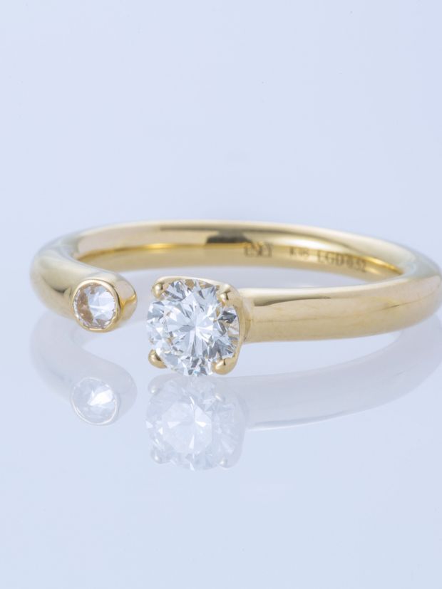 【ENEY(エネイ)】TWO K18YG ROUND/ROUND ROSE RING