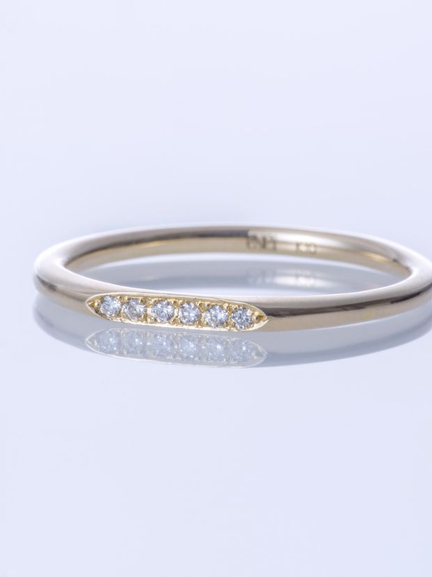 【ENEY(エネイ)】SURFACE K10YG MELEE DIAMOND MIRROR SLIM RING