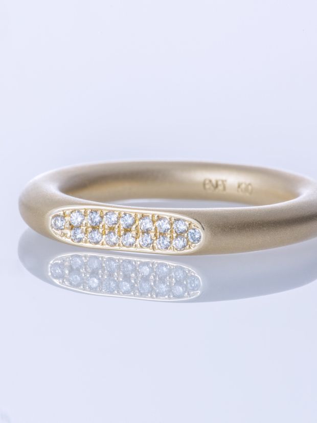 【ENEY(エネイ)】SURFACE K10YG MELEE DIAMOND MATTE RING