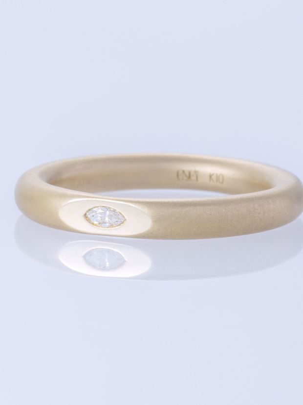【ENEY(エネイ)】SURFACE K10YG MARQUISE DIAMOND MATTE RING