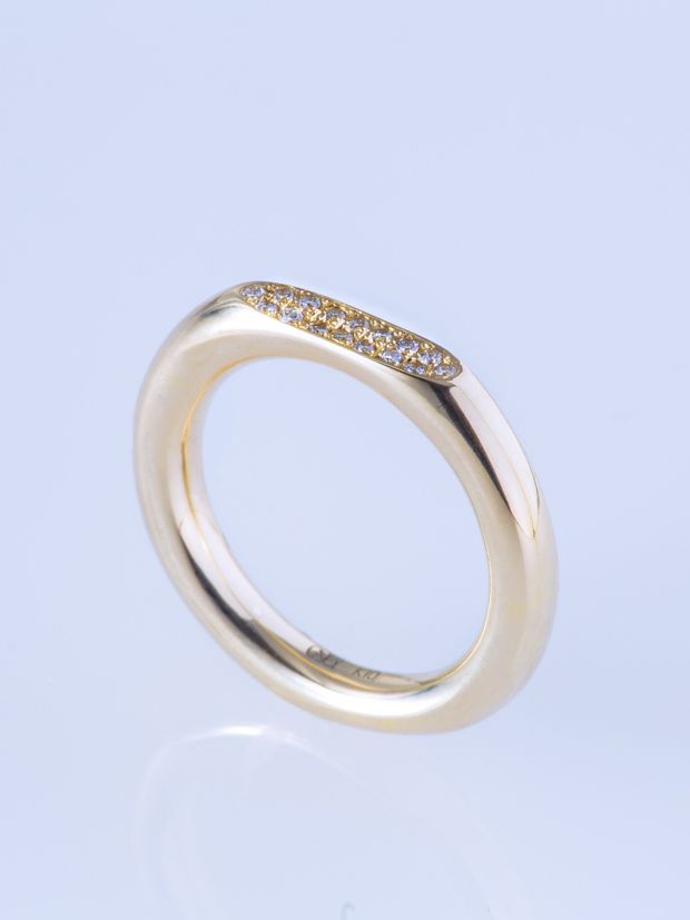 【ENEY(エネイ)】SURFACE K10YG MELEE DIAMOND MIRROR RING