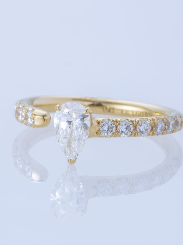 【ENEY(エネイ)】ONE K18YG PEAR 0.5CT HALF ETERNITY RING