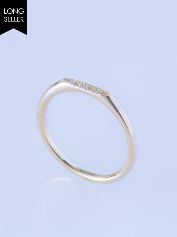 【ENEY(エネイ)】SURFACE K10YG MELEE DIAMOND MIRROR SLIM RING