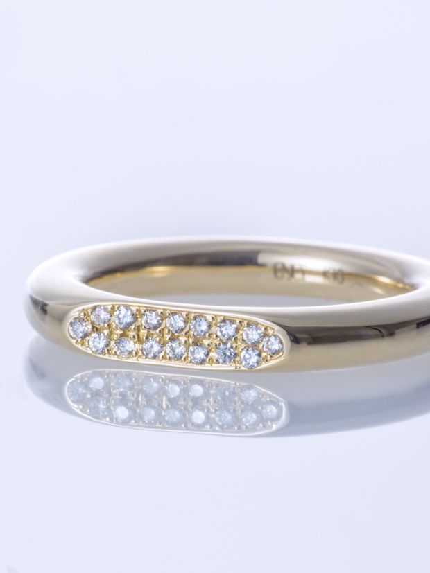 【ENEY(エネイ)】SURFACE K10YG MELEE DIAMOND MIRROR RING