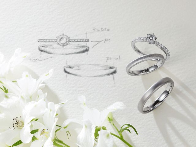 「シンプルがいいけど、少し人と違う感じ」「ふたりの好みは違うけど、お揃い感は欲しい」
そんな想いを叶えるオーダーメイドブランド“ケイウノ”。
ほとんどの店舗に工房を併設し、熟練の職人とデザイナーが在籍しています。
一からデザインを描き起こす【フルオーダーメイド】のほか、リングの内側にオリジナルの彫り模様や刻印の追加ができる【アレンジオーダー】の提案も可能です。《デザイン提案・見積もり無料》
オーダーメイドで培った経験を持つコンシェルジュが丁寧に話を聞いてアドバイスいたします。ぜひ気軽にご相談ください。