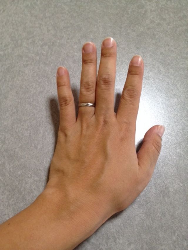 指にはめている状態