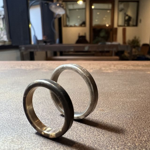 試着時（未完成品）、店内にて撮影。