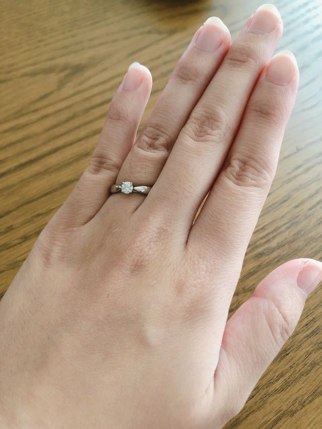 指輪を着用した際の写真