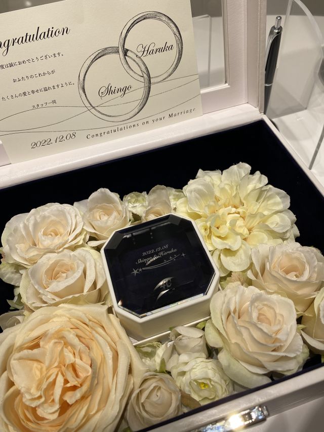 指輪をいただいた際の写真です！

