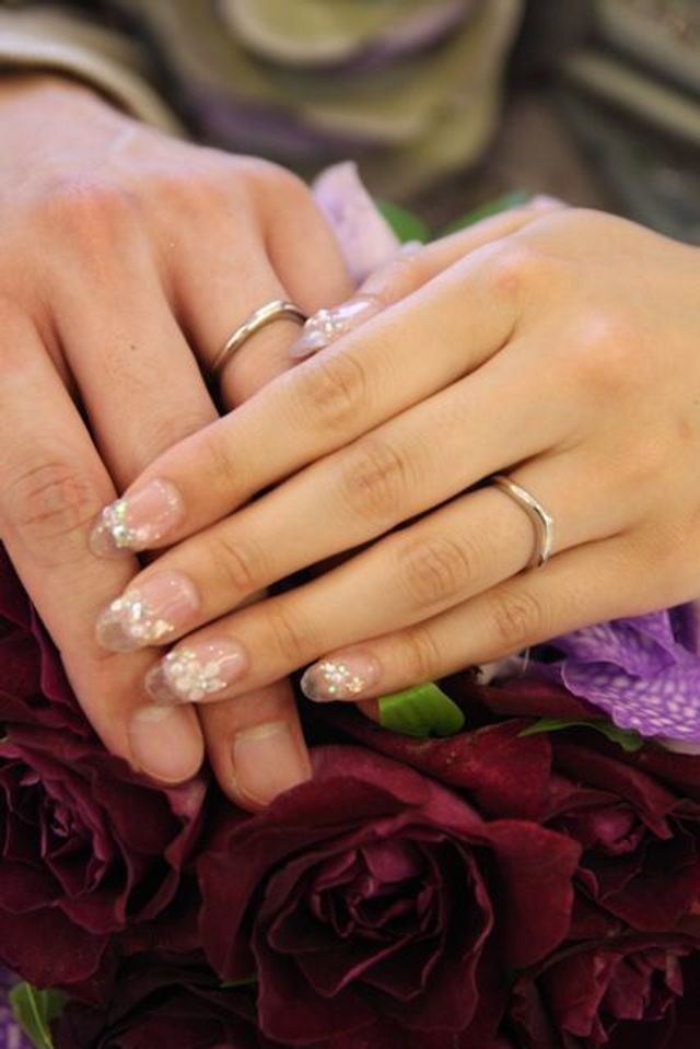 結婚式でのふたりの写真です。