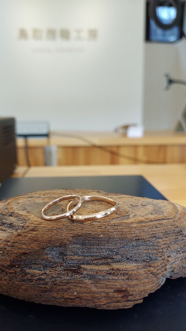 指輪を手作りした直後に撮った写真です。