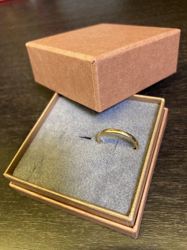 K18イエローゴールドストレートタイプ甲丸リング