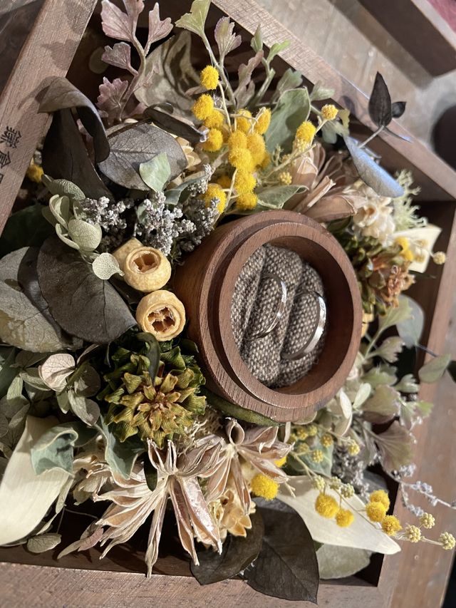 出来上がりは素敵なフラワーボックスに入れて撮影ができます