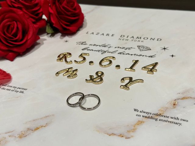 準備してあった小物で可愛く指輪を撮影することができました！