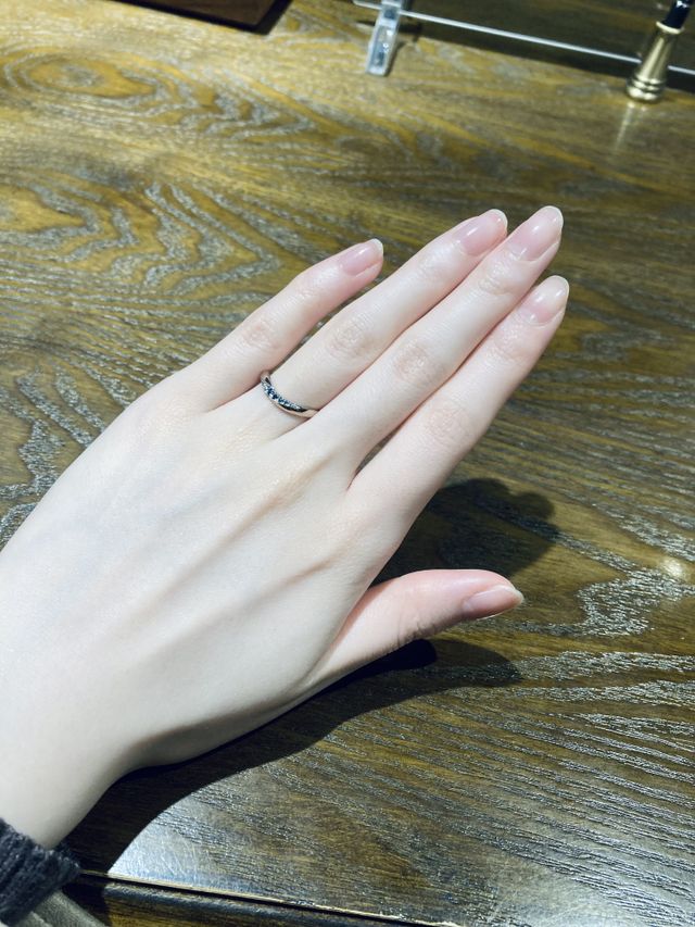 入籍指輪でサイズを試したのでピッタリの指輪が完成しました